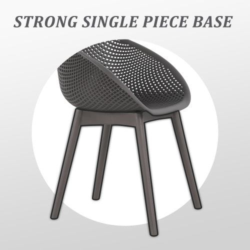 2  Pack Modern Lounge Chairs   Indoor  Outdoor All-Weather PP Plastic, Lightweight For Patio, Beach, Living Room