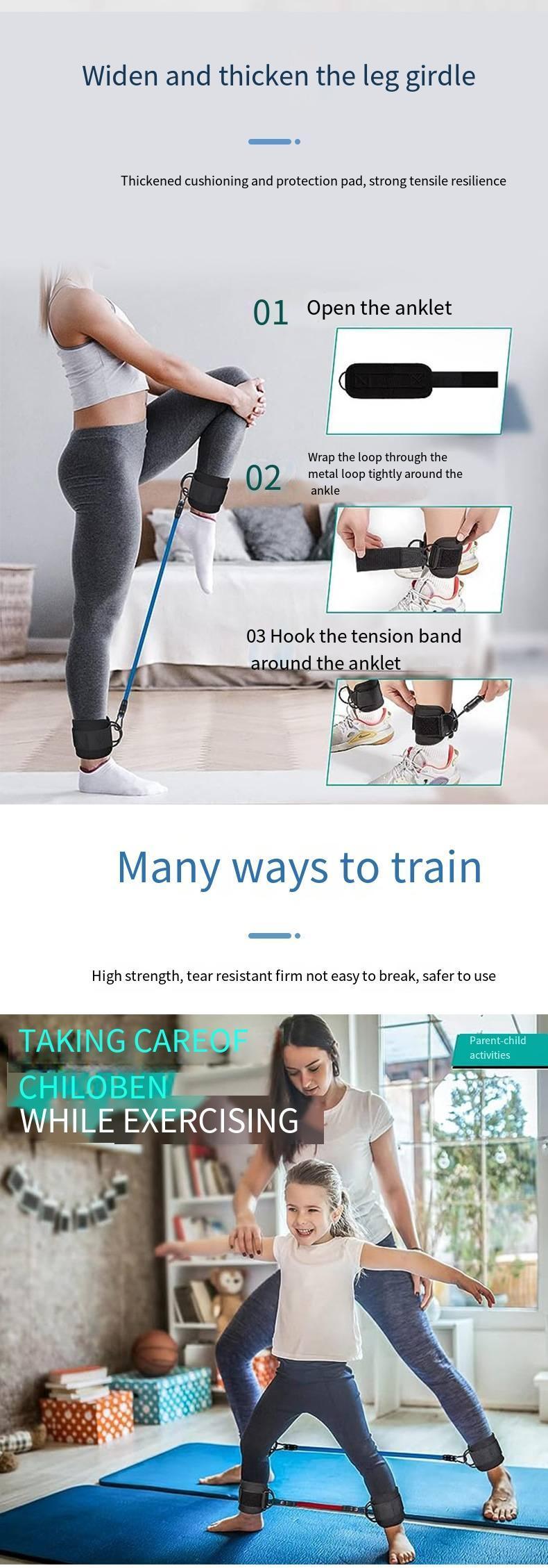 Ankle Resistance Band With Straps Women's Home Hip Ankle Exercise Fitness Equipment