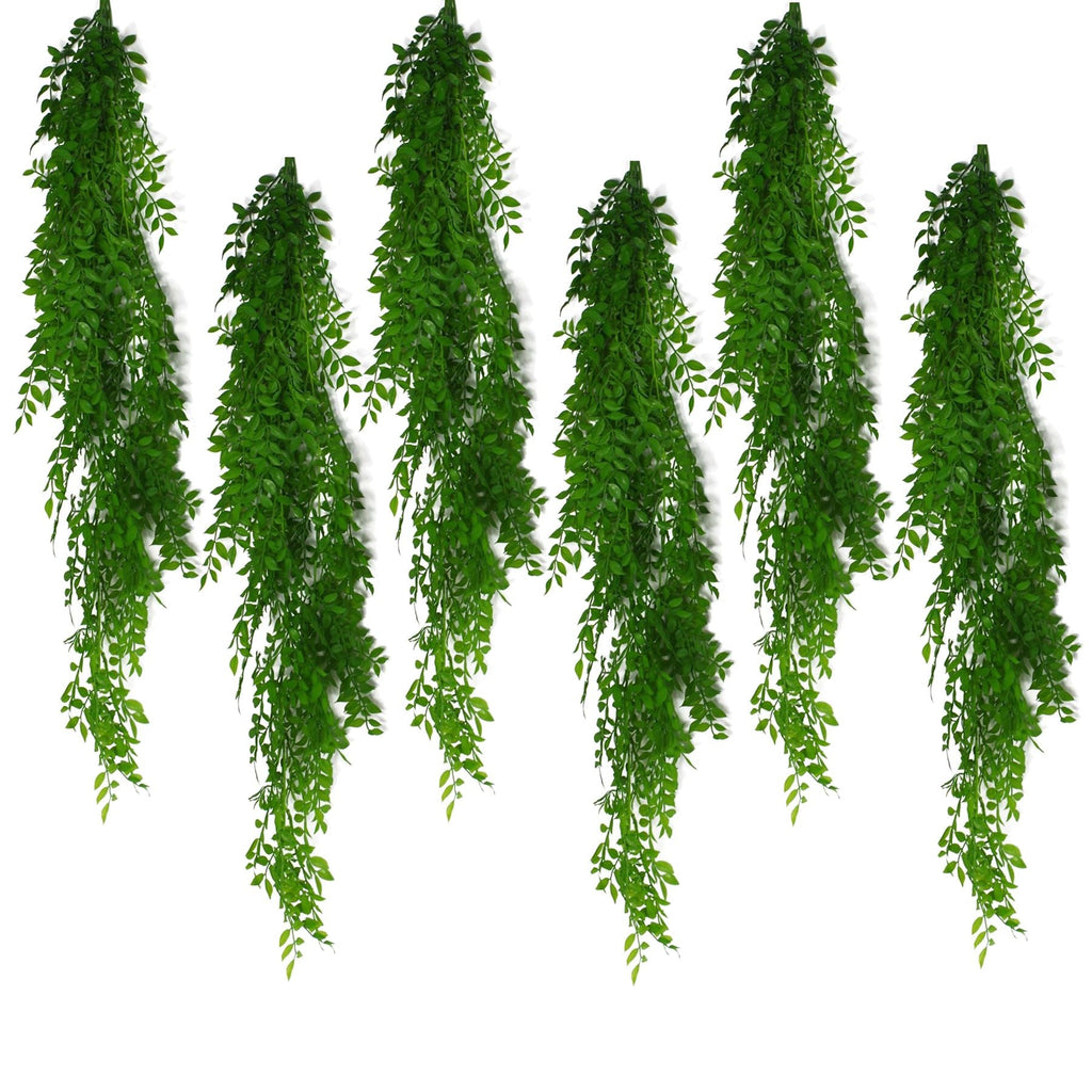 Artificial Hanging Fern Plant 100cm Pearls Fern Plant Pack x 6-0