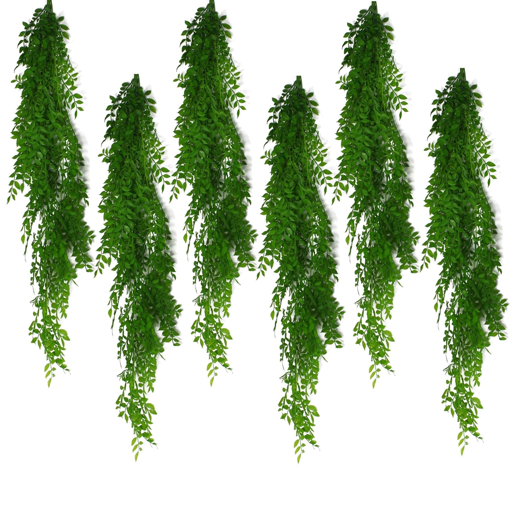 Artificial Hanging Fern Plant 100cm Pearls Fern Plant Pack x 6-0
