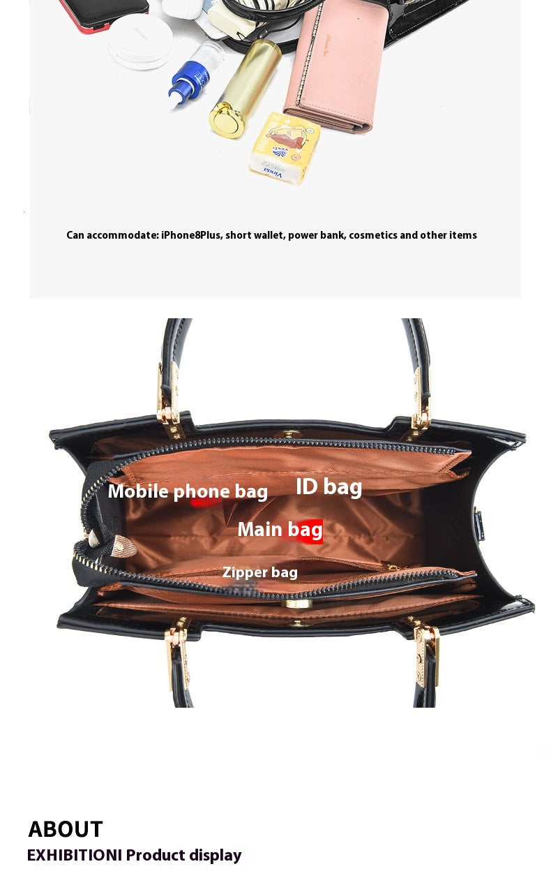Women's Fashion Patent Leather Shoulder Bag