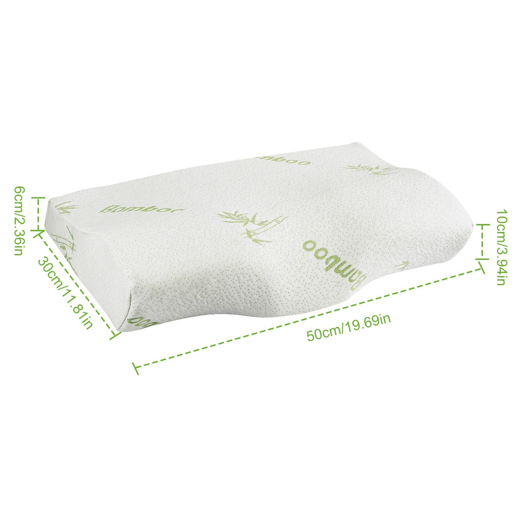 1Pc Bamboo Memory Foam Sleep Pillow Contoured Cervical Orthopedic Pillow Neck Support Breath Pillow