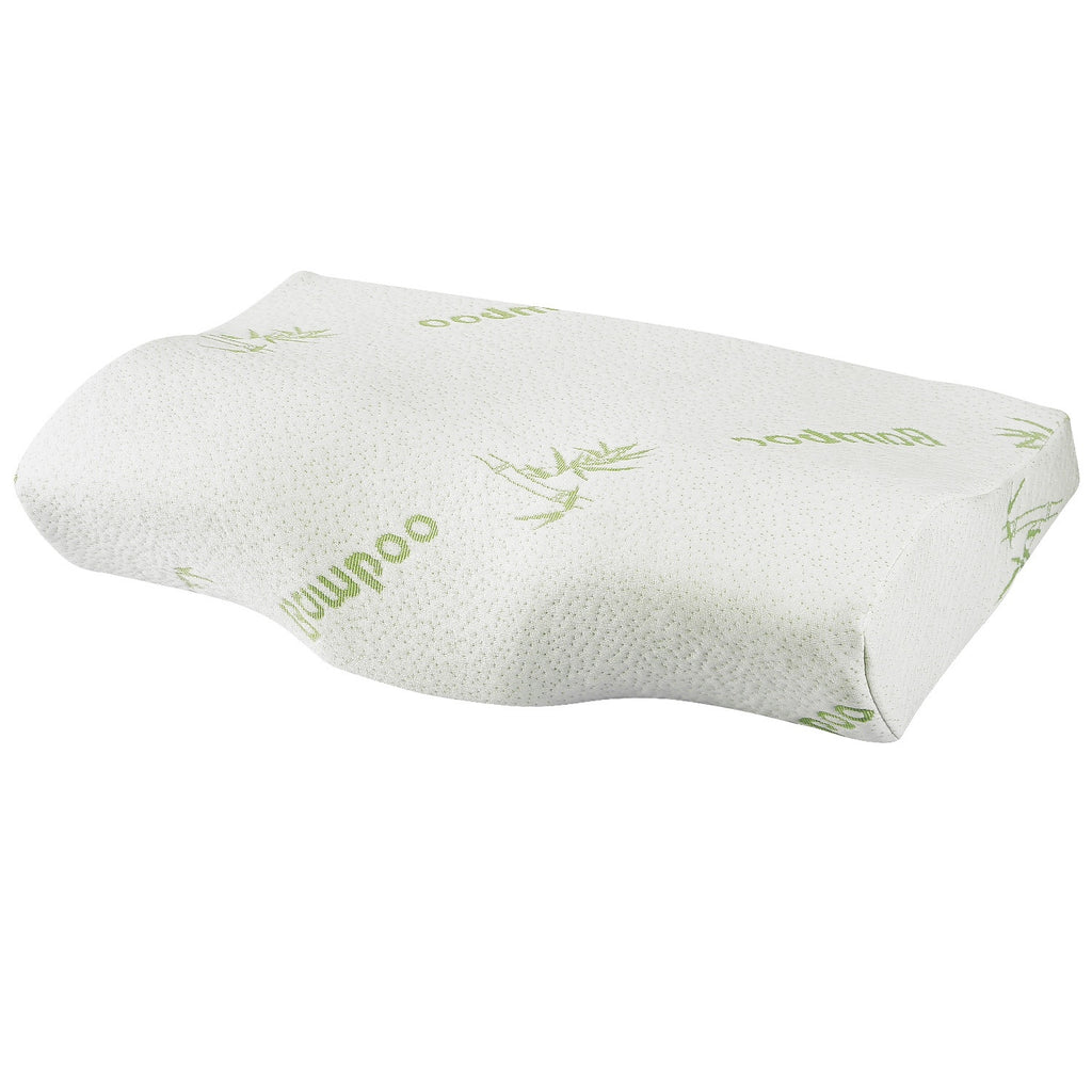 1Pc Bamboo Memory Foam Sleep Pillow Contoured Cervical Orthopedic Pillow Neck Support Breath Pillow