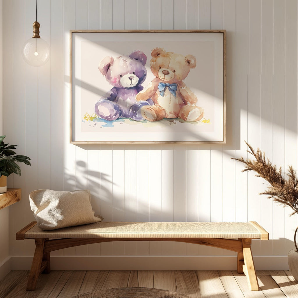 Adorable Nursery Cuddly Teddy Bears - Rolled Poster Wall Art Print-4