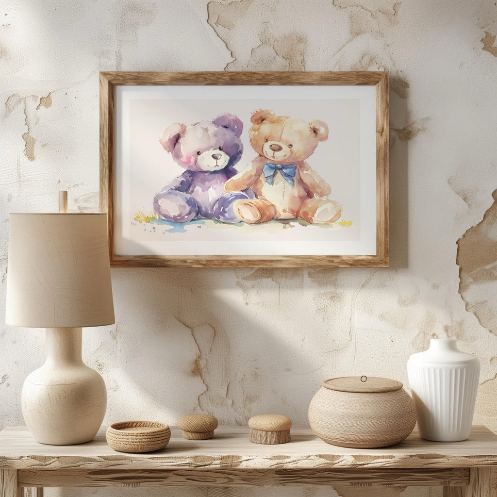 Adorable Nursery Cuddly Teddy Bears - Rolled Poster Wall Art Print-2