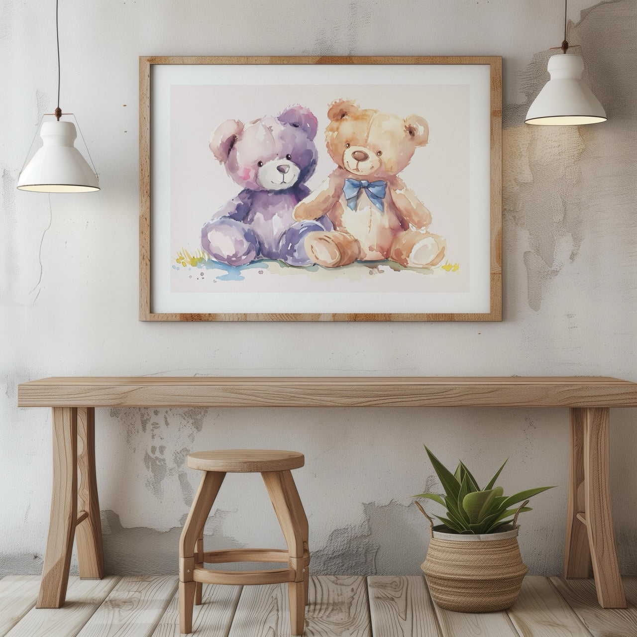 Adorable Nursery Cuddly Teddy Bears - Rolled Poster Wall Art Print-1