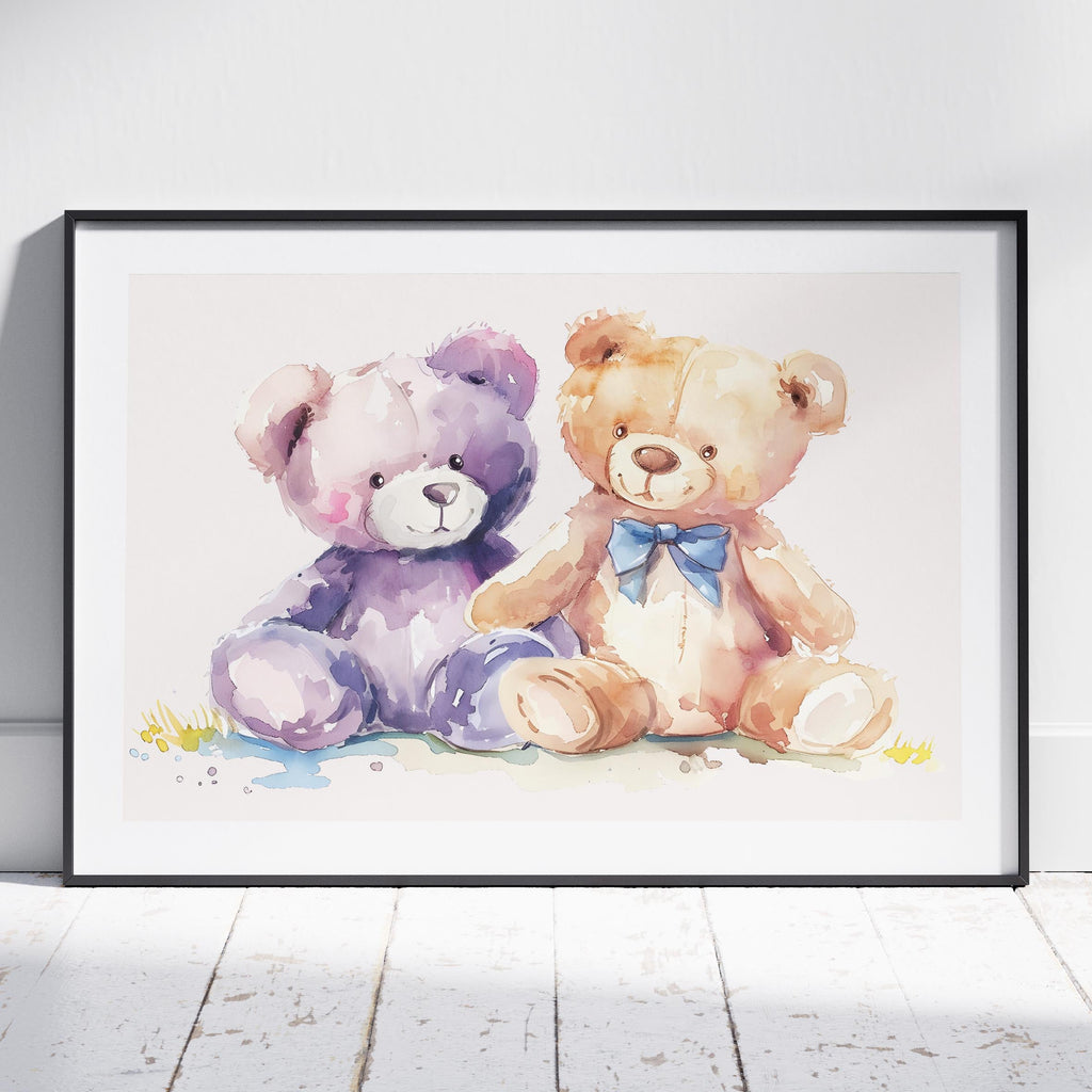 Adorable Nursery Cuddly Teddy Bears - Rolled Poster Wall Art Print-0