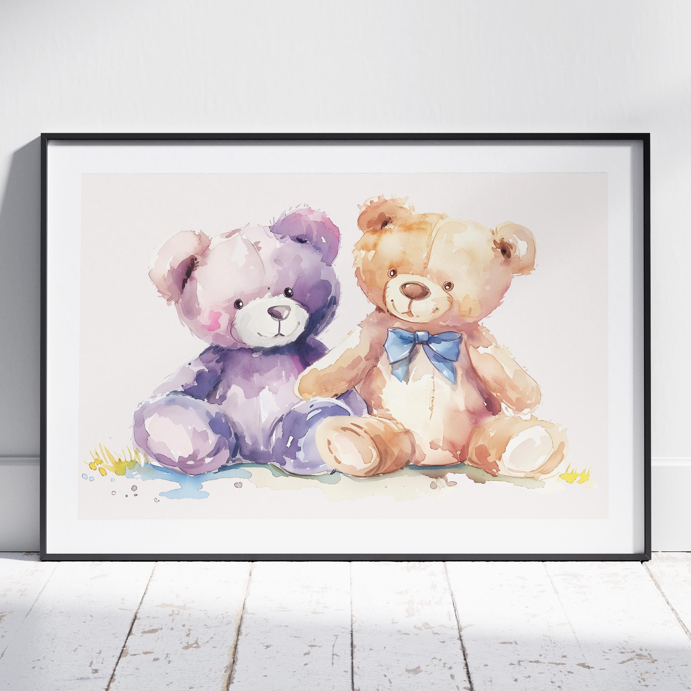 Adorable Nursery Cuddly Teddy Bears - Rolled Poster Wall Art Print-0