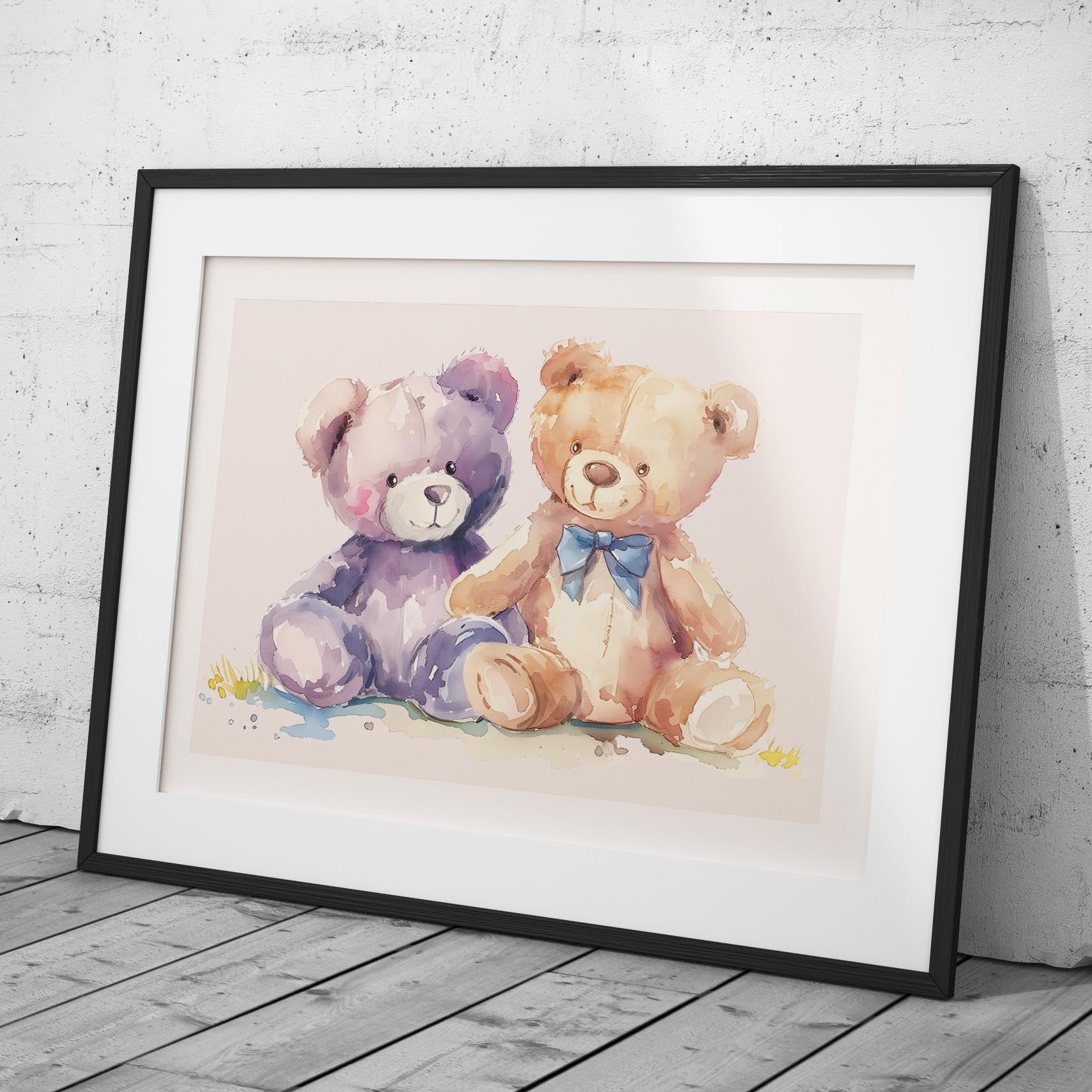 Adorable Nursery Cuddly Teddy Bears - Rolled Poster Wall Art Print-3