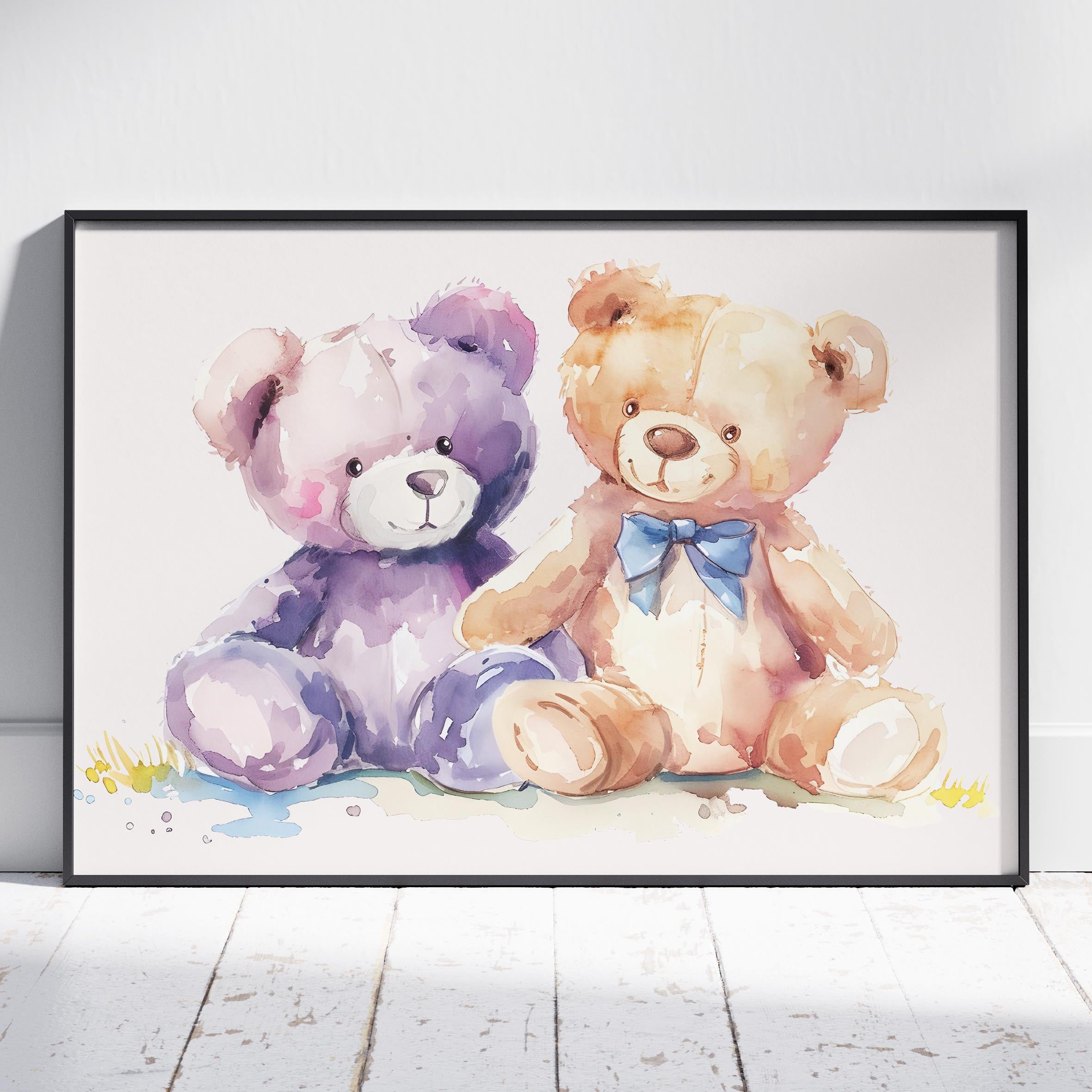 Adorable Nursery Cuddly Teddy Bears - Rolled Poster Wall Art Print-5